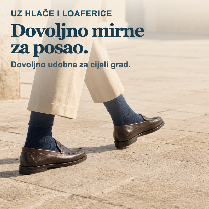 Load image into Gallery viewer, Tamnoplave Dr. Füss čarape uz hlače i loaferice