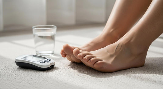 Why are the feet particularly vulnerable in people with diabetes?