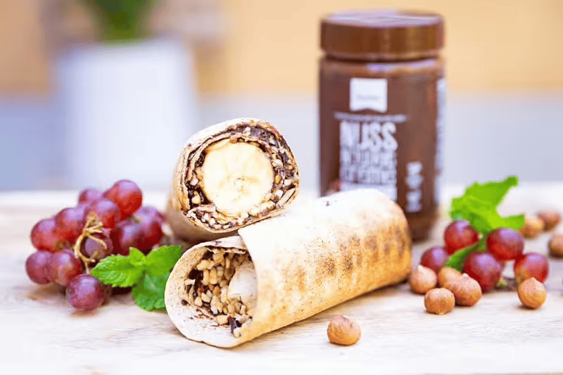 Wrap s lješnjacima, nugatom i bananom s roštilja