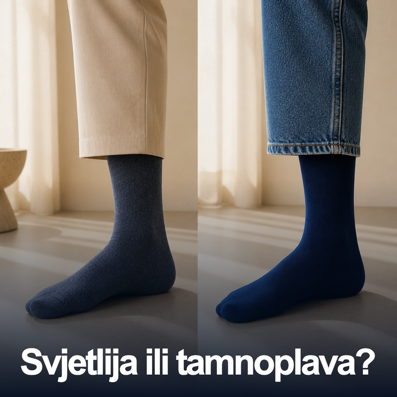 Laden Sie das Bild in Galerie -Viewer, Svjetlija i tamnoplava Dr. Füss čarapa u dva stila
